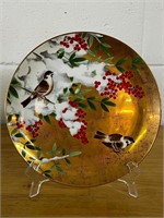 Winter bamboo & sparrow 1984 Japan plate