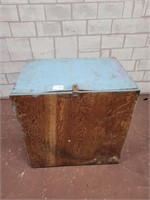 Blue vintage wood storage box