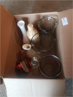 Assorted vases/ napkin holder box lot