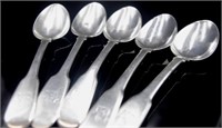 Five Georgian & Victorian silver Dessert Spoons