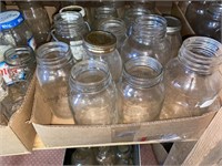 2 box Mix of jars, Mason, Ball & commercial jars.