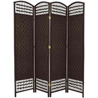 5.5 ft. Dark Mocha 4-Panel Room Divider