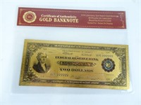 Gold Plated Replica $2 1911 Note
