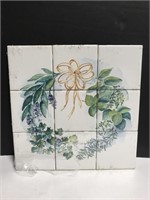 New 9-pc ceramic tile inlay wall mural