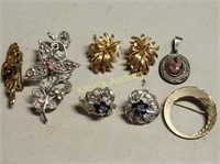 estate jewelry lot lisner, coro, earrings & brooch