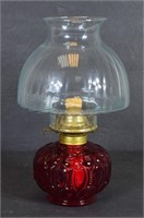 Vintage Ruby Red Moon and Stars Oil Lamp