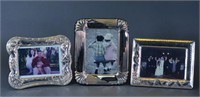 3 Silver Toned 5x7 Picture Frames