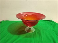 Beautiful Ruby Footed Glass Bowl