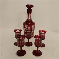 Red Decanter Set