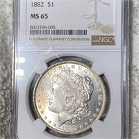 1882 Morgan Silver Dollar NGC - MS65