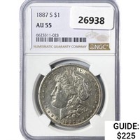 1887-S Morgan Silver Dollar NGC AU55