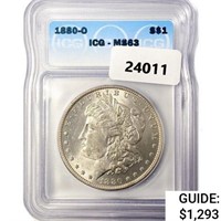 1880-O Morgan Silver Dollar ICG MS63