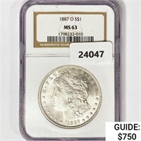 1887-O Morgan Silver Dollar NGC MS63