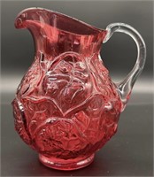 Fenton Cranberry Water Lily Pitcher
