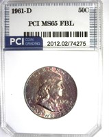 1961-D Franklin MS65 FBL LISTS $475