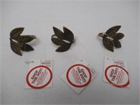 Lot of (3) Metal Rustic Leaves Napkin Holders