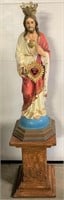VINTAGE CHRIST THE KING STATUE ON STAND 59 " ON