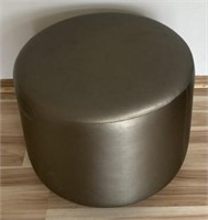 2 Circular vinyl ottomans