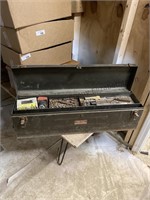 Metal toolbox and contents 32 inches long