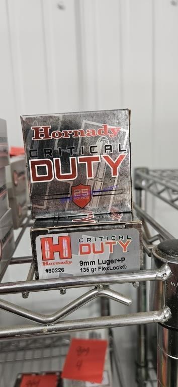 Hornady critical duty 
9mm luger 135 grain
Qty