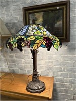 Grape design stained glass lamp