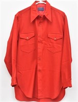 PENDLETON Men's 16 1/2 Red LS Wool Shirt