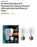 (5Packs -10bulb) A15 Edison Style Bulbs-Soft White