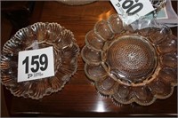 2 Glass Egg Dishes