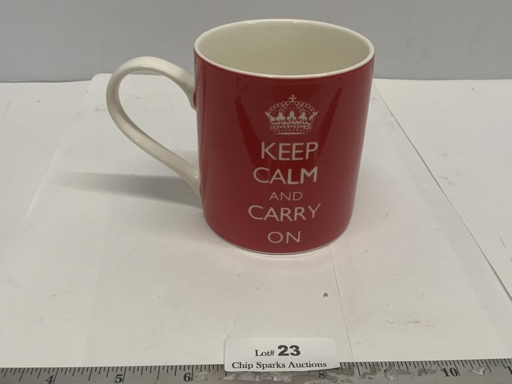 Kent Pottery Keep Calm & Carry On Coffee Mug