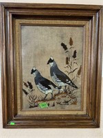 REVERSE PAINTED BIRD PICTURE, BY LUCY MADINGLY