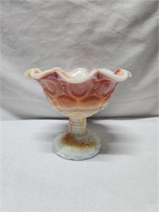 Vintage Slag Glass Compote Candleholder