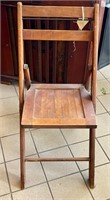 Vintage Oak Wood Folding Chair