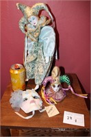 Harlequin Mardi Gras Porcelain Clown, Jester, Mask