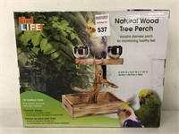 BIRD LIFE NATURAL WOOD TREE PERCH FOR MEDIUM BIRDS