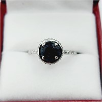 Sterling Silver Natural Blue Sapphire (1.80ct)