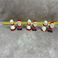 3 Sets of Christmas Santa & Mrs Clause S&P Shakers