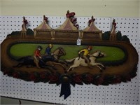 Vintage Syroco horse racing themed wall art