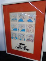 "How to Eat Crawfish" Print 11x8" Framed