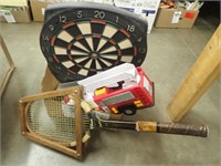 Halex Electronic Dart Board, Wilson Racket,