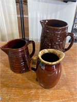 Uhl, Marcrest & Drip Glaze Pottery Pitchers