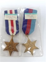 TWO WWII STAR MEDALS