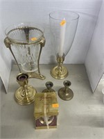 VTG Brass Rams head vase and brass items