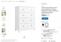 E5055  Homfa 4-Drawer Dresser, White