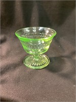 URANIUM GLASS ANCHOR HOCKING SHERBET CUP