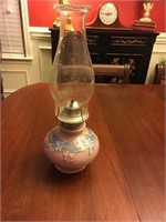 PINK OIL LAMP 15 INCHES TALL