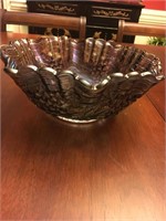 IMPERIAL GLASS CARNIVAL GLASS BOWL 9.5 INCHES WIDE