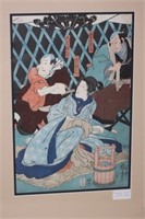 Framed Woodblock Print by Kuniyoshi Utagawa