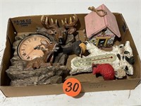 Deer Clock, Thermometer & Decorator Bird House