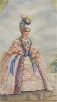 Old Water Color Victorian Woman Artist Signed