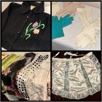Vintage Scarves, Sweaters, Opera Gloves, Aprons+